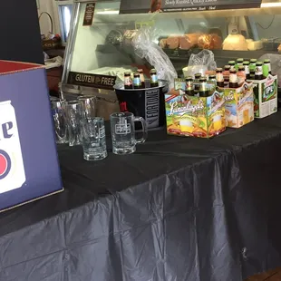 a display of food items