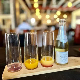 mimosa flight ($13) -- lavender, mango, and cherry bomb