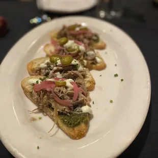 a plate of appetizers