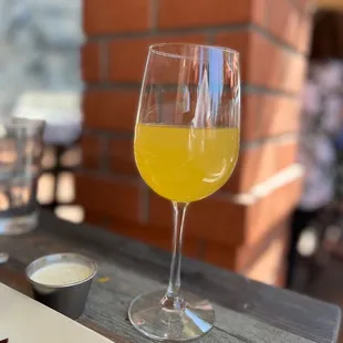 a glass of orange juice
