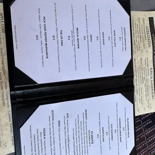 Cocktails menu