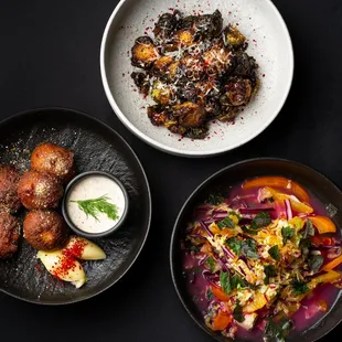 Spiced Hushpuppies, Brussel Sprouts and Citrus Salad