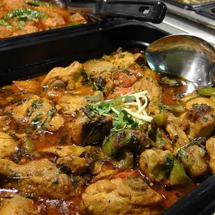 a close up of a dish of food