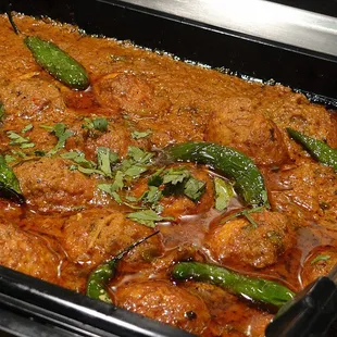 a close up of a dish of food