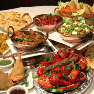 a table full of food