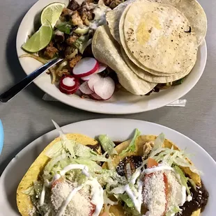 two plates of mexican food