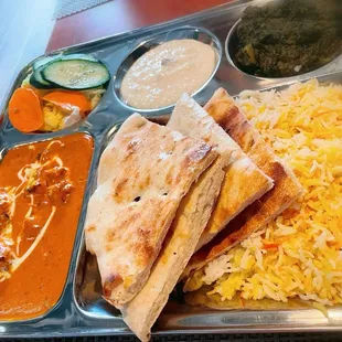 Chicken Tikka Thali (plate)