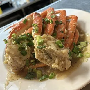 Garlic butter snow crab legs