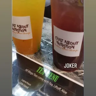 two drinks on a table