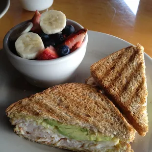 Cali melt &amp; fruit. OMG this was so good! It literally melts in your mouth and the avocado is nice and soft! Perfect combo!