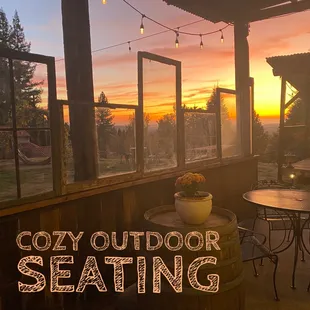 Socially distanced outdoor seating