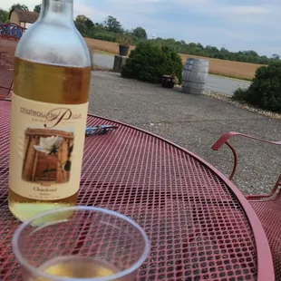 Tasty white wine (Chardonel) and live music on the back patio make a lovely Saturday evening!