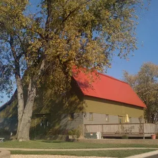 a house with a red roof