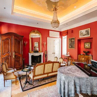 Salon Living Room appointed with Steinway &amp; Sons Piano.