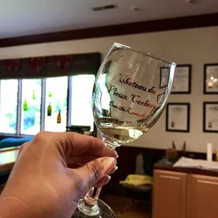 a hand holding a wine glass