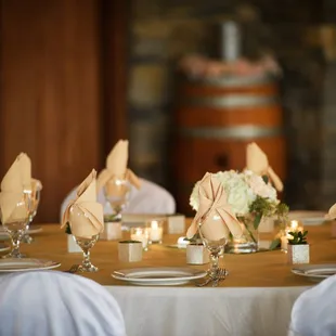 a table set for a wedding reception