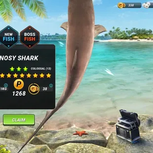 a shark attacking a fish