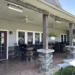 Shaded patio (with heat lamps in the chilly months)