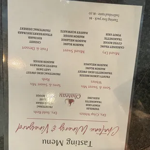 Wine list