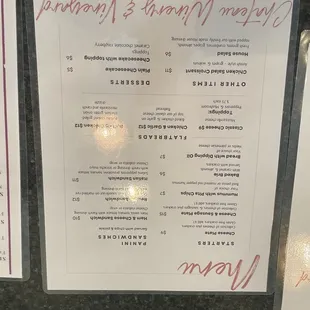Wine list