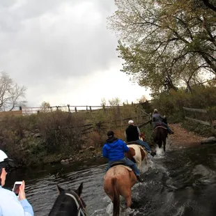 first time crossing the water. texting and riding? think it was photo snapping.
