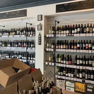 shelves of bottles of wine