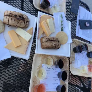 Flight and cheese plate