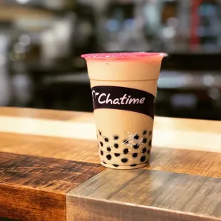 a cup of bubble tea