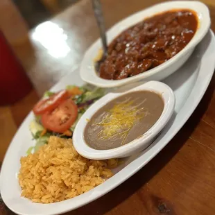 Red Chile Beef Plate | Chile Colorado w/rice &amp; beans.