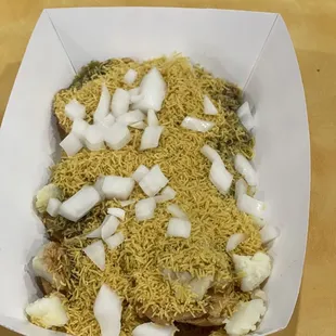 a close up of a box of food