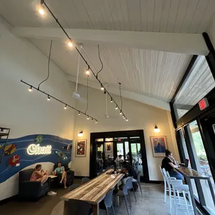 the interior of a coffee shop