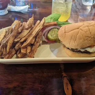 Jalapeno Popper Burger and Fries