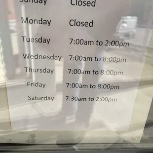 Store hours