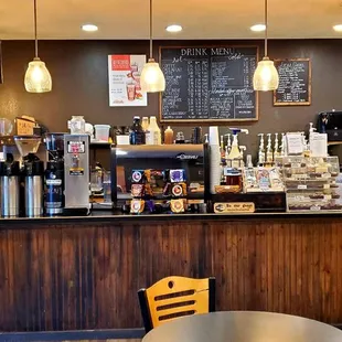 a coffee shop counter