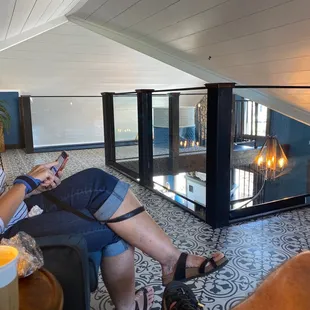 Upstairs seating area