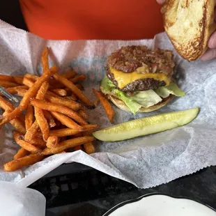 The Bourbon Bacon Burger! My husband said, "nailed it!"