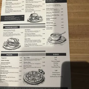 menu, sushi and sashimi