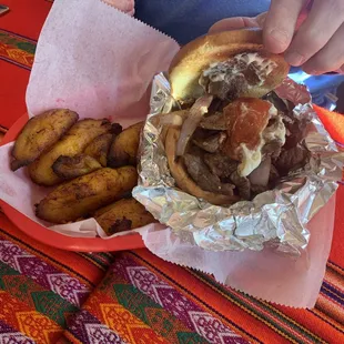 Lomo Saltado Sandwich