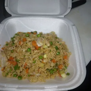 Veggie and shrimp chaufa