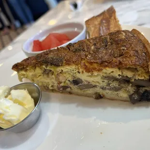 Half Serving Quiche with Fruit