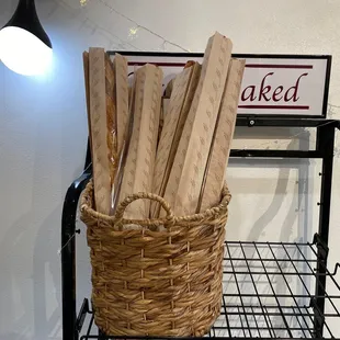 Freshly baked baguettes