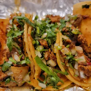 Tacos with al pastor. So fire!!