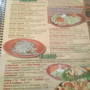 the menu