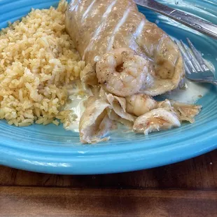 Lunch Shrimp Chimichanga w/rice