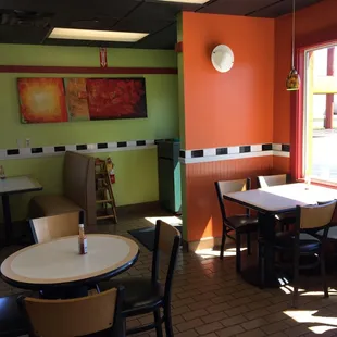 a view of the dining area