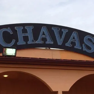 the sign above the entrance