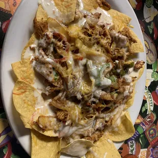 Chicken fajita nachos
