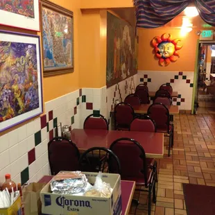 empty tables and chairs