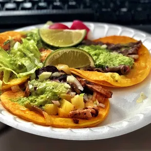 Fish, pastor, and asada tacos
