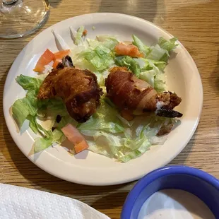 Bacon wrapped jalapeños.